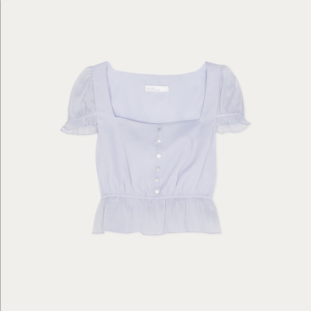 🆕 OAK + FORT Blouse Crop Top - Lavender - Picture 5 of 7